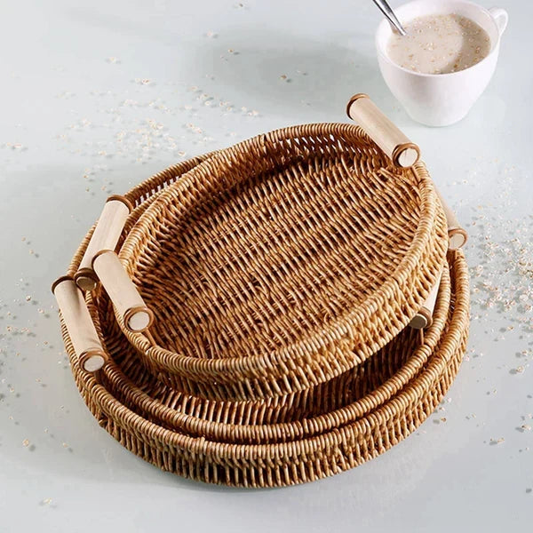 Bandeja Organizadora de Rattan Trançado  Carpetino