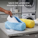 Cocoon Clean nas cores azul e amarela - saco de lavagem premium para tênis
